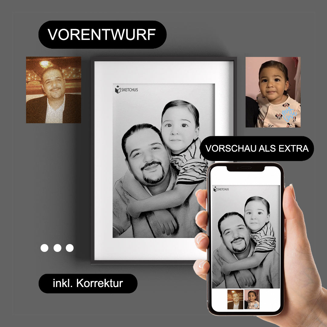 Erinnerungsportrait von Sketchus nach Fotovorlagen
