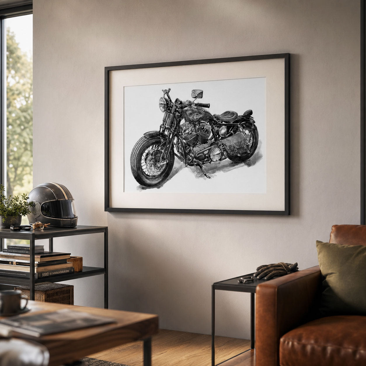 Lieblingsmotorrad als handgezeichnetes Kunstwerk von echten Künstlern