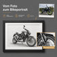 Handgezeichnetes Motorradportrait vom Foto von echten Sketchus Künstlern