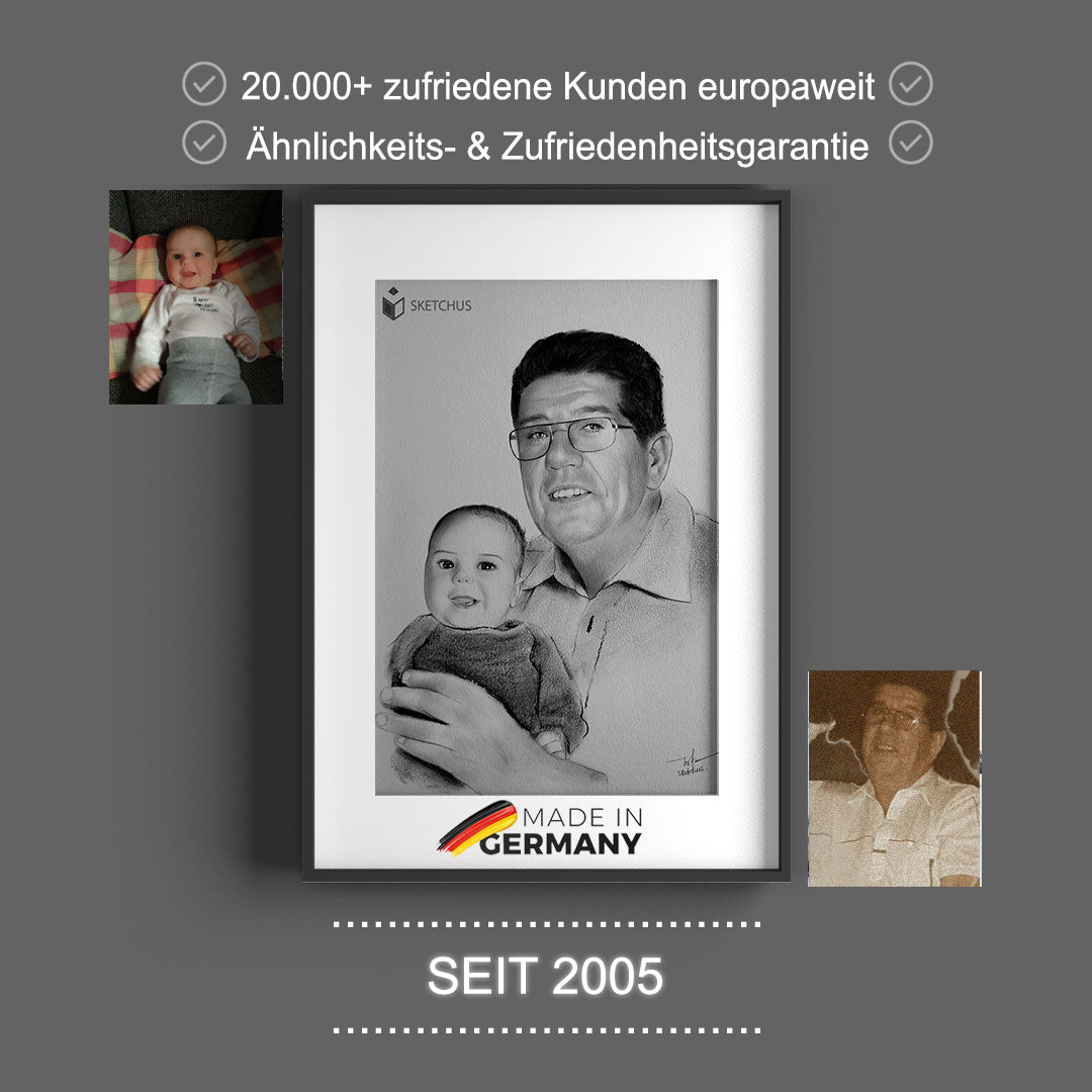 Foto als Bleistiftportrait zeichnen lassen