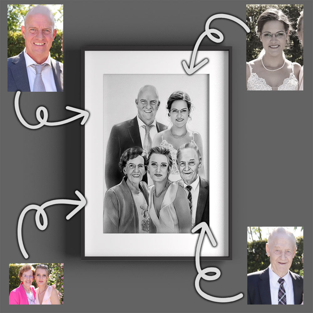 Gift Hochzeitstag Portraitzeichnungen