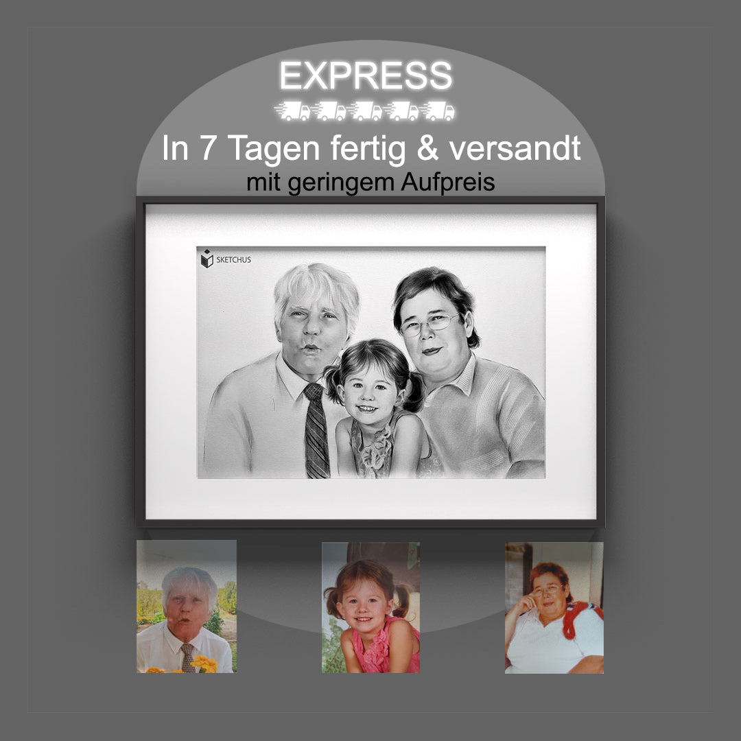 Custom Family Portrait From Multiple Photos