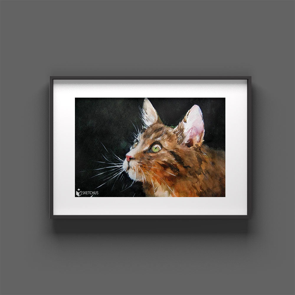 Custom hand-drawn pet portrait by Sketchus