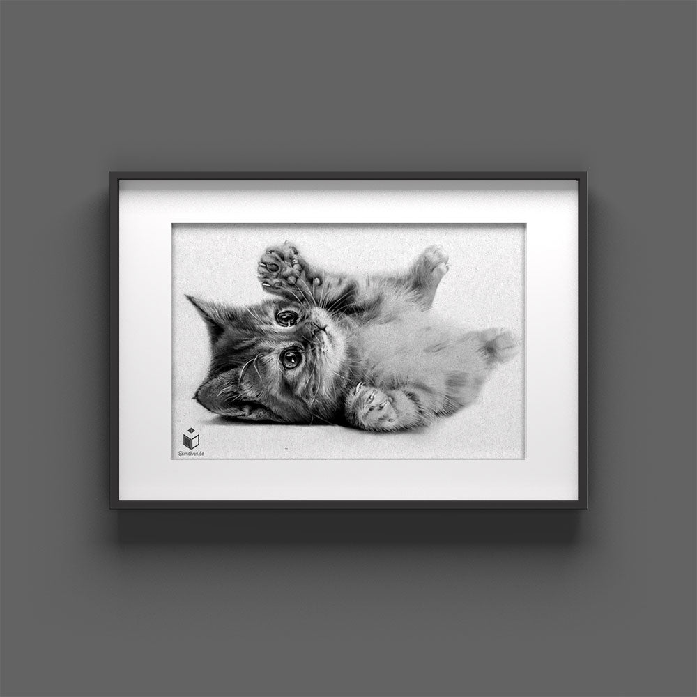 Custom hand-drawn pet portrait by Sketchus