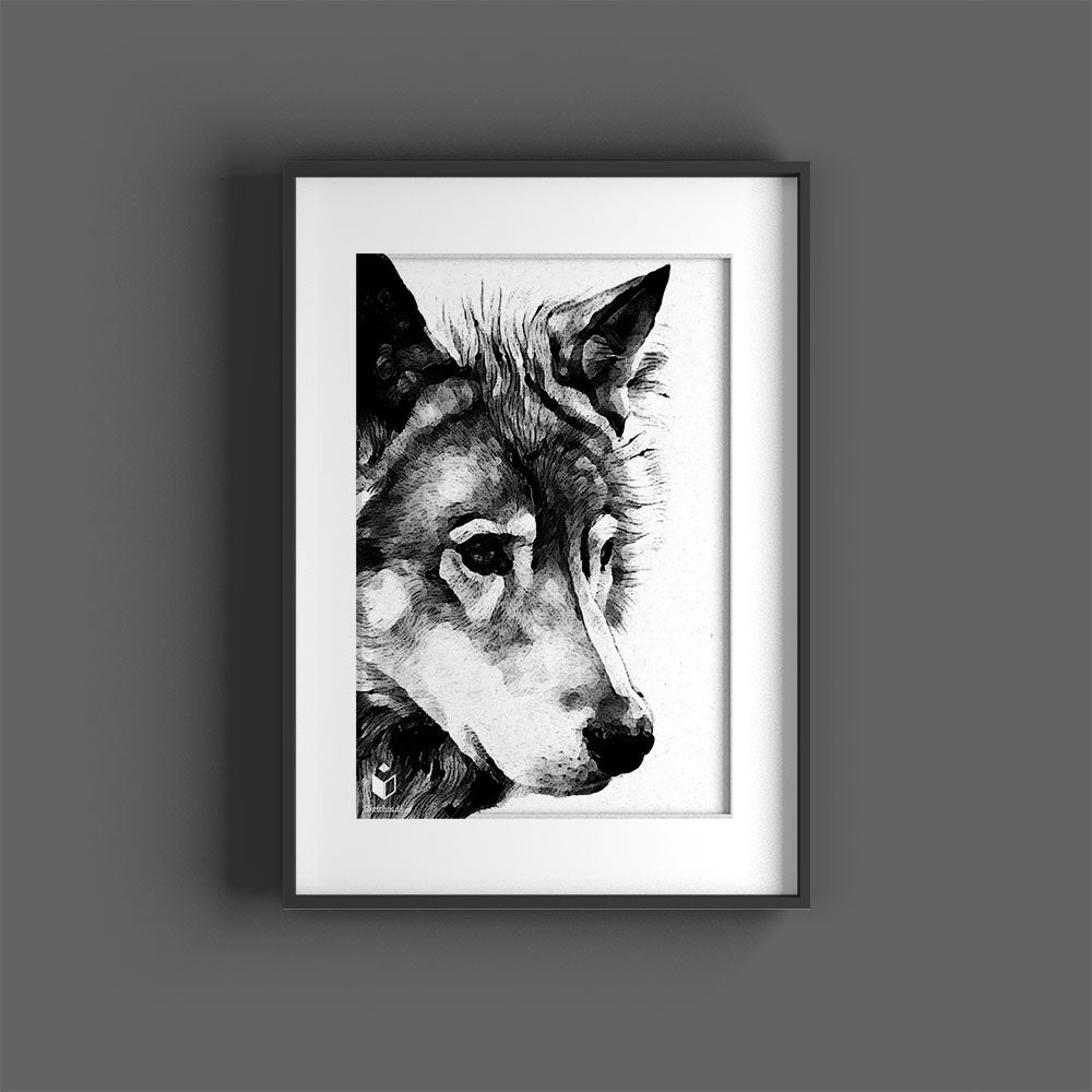 Custom hand-drawn pet portrait by Sketchus