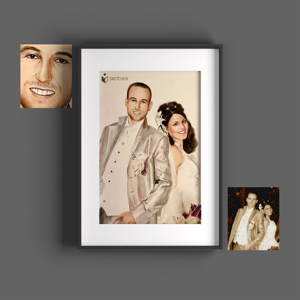 hand-drawnes HochzeitsCreate a Custom Portrait