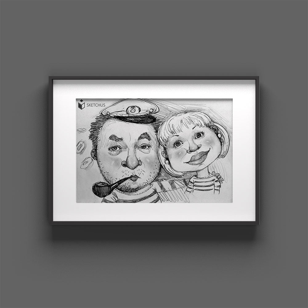 Custom hand-drawn portrait by Sketchus