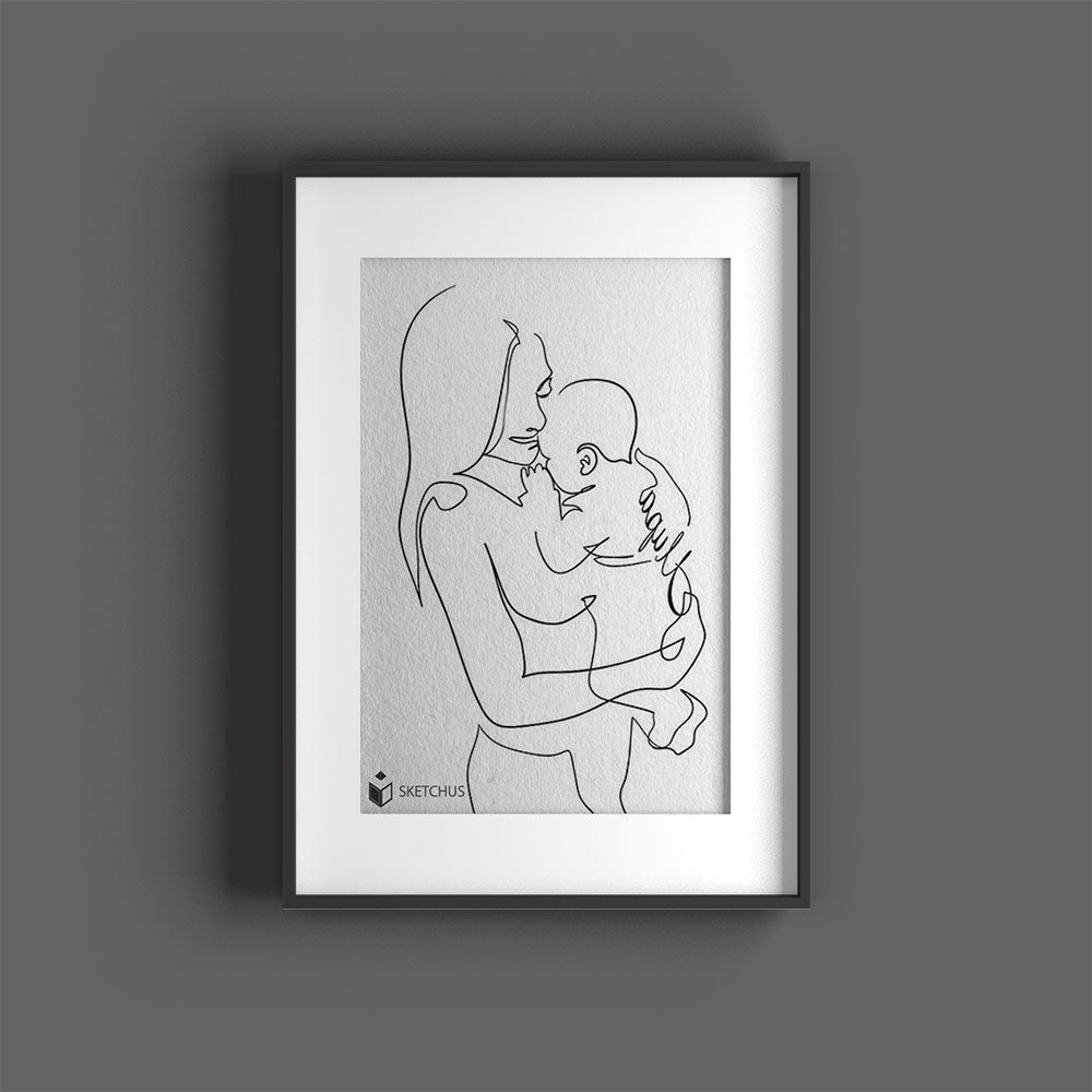 Custom One Line Art Portrait From Photo
