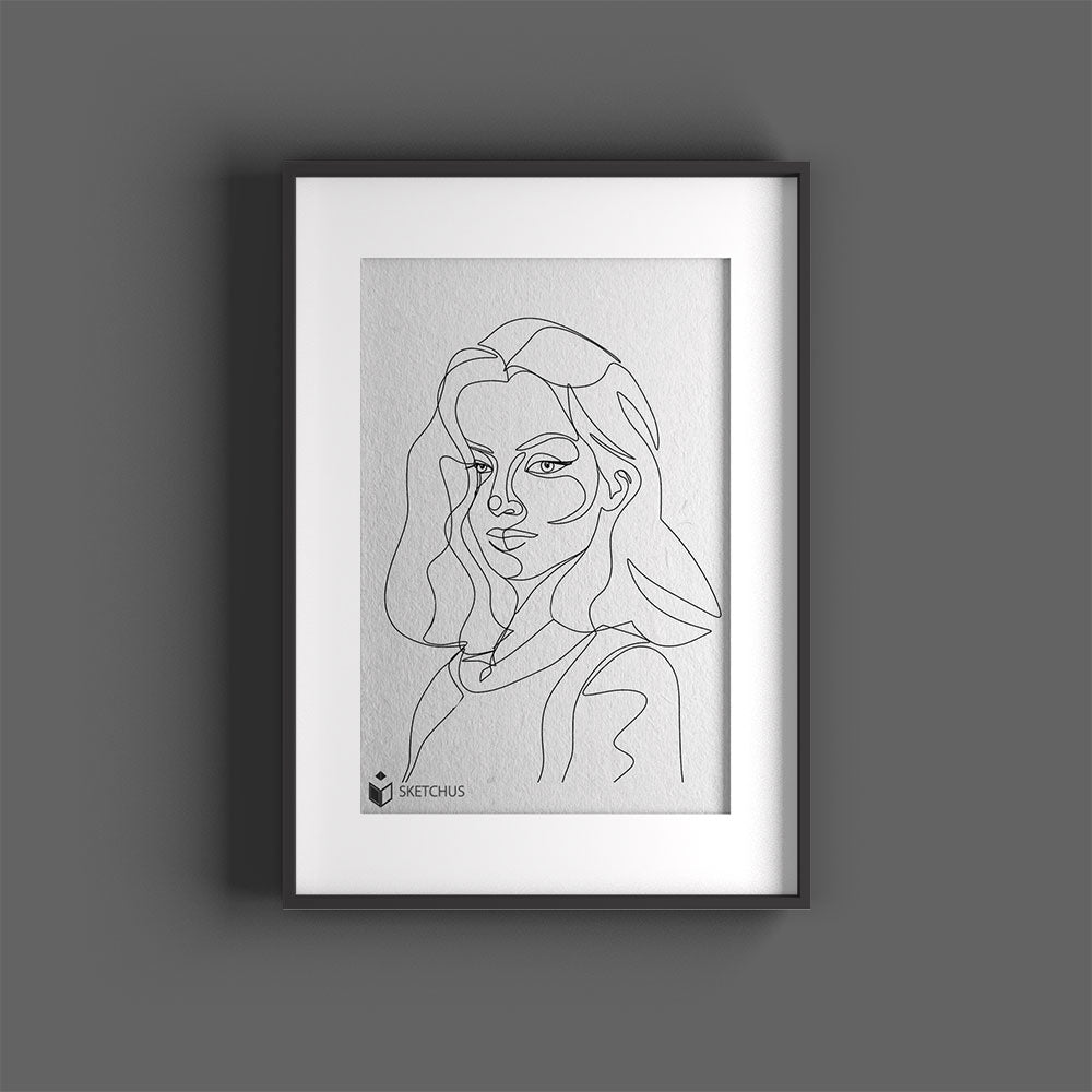 Custom One Line Art Portrait From Photo