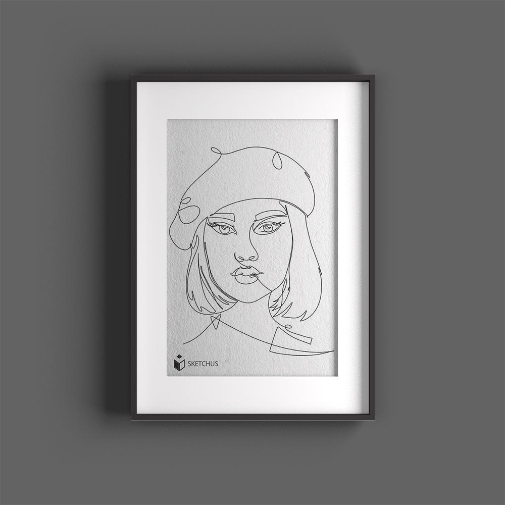 Custom One Line Art Portrait From Photo