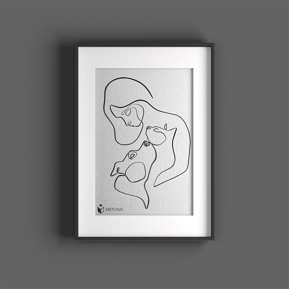 Custom One Line Art Portrait From Photo
