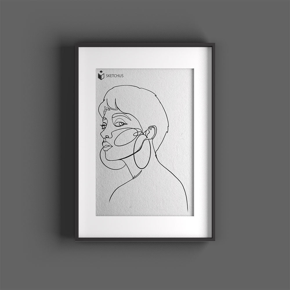 Custom One Line Art Portrait From Photo