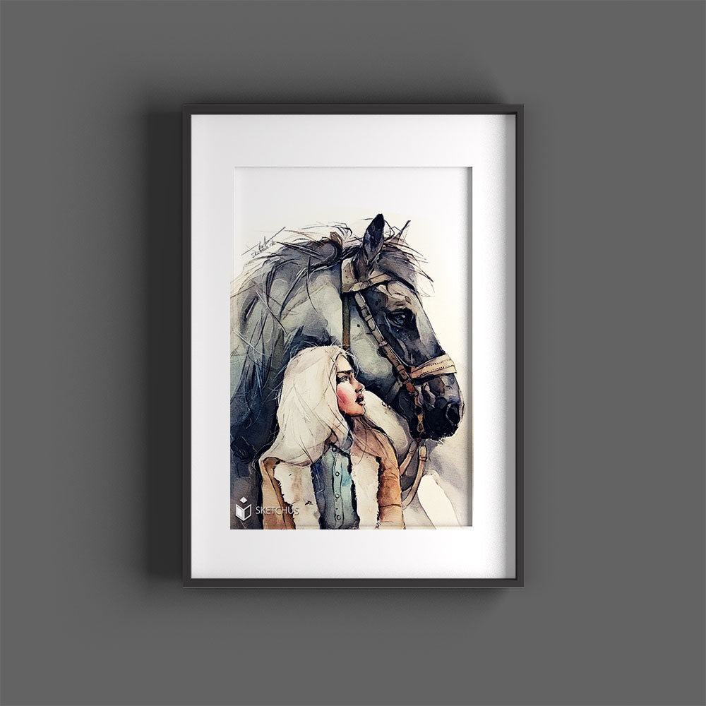 Custom hand-drawn pet portrait by Sketchus
