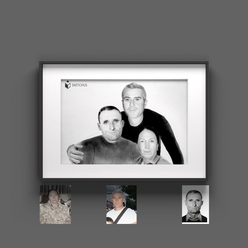 Family Portraits family paint your photo als personalisiertes Familienposter nach reference photo