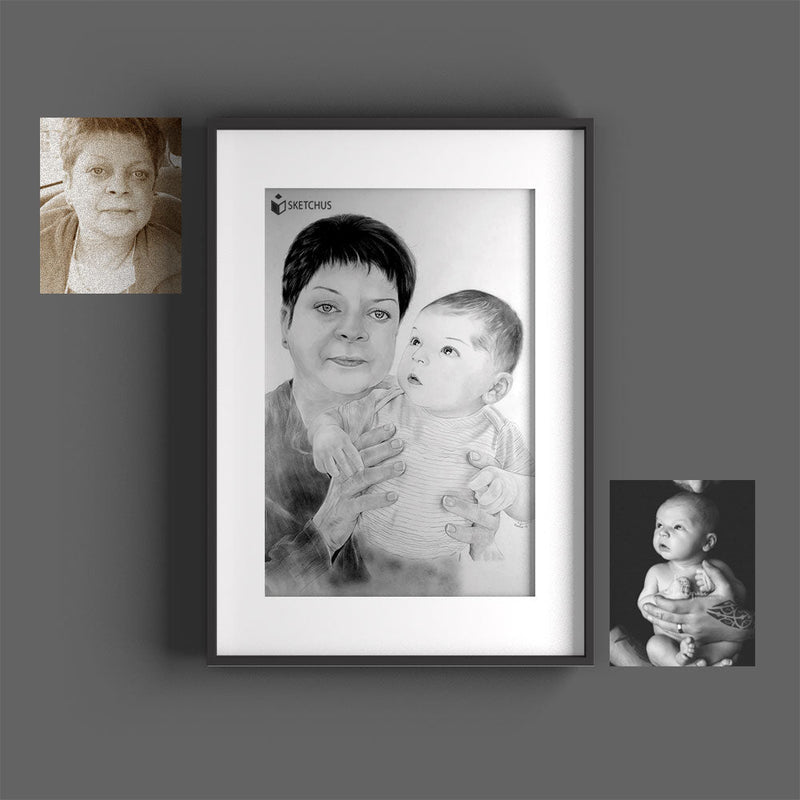 Portrait drawn from a photo Pencil Crayon Order a portrait based on a reference photo. Custom Portrait From Photo