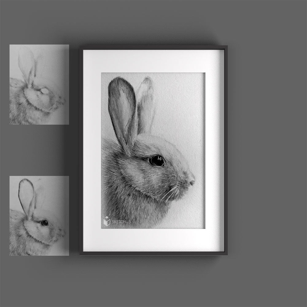 Custom hand-drawn pet portrait by Sketchus