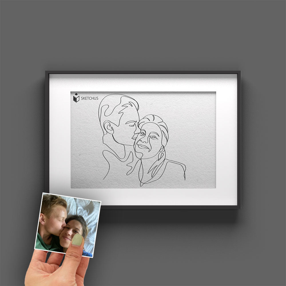 Custom One Line Art Portrait From Photo