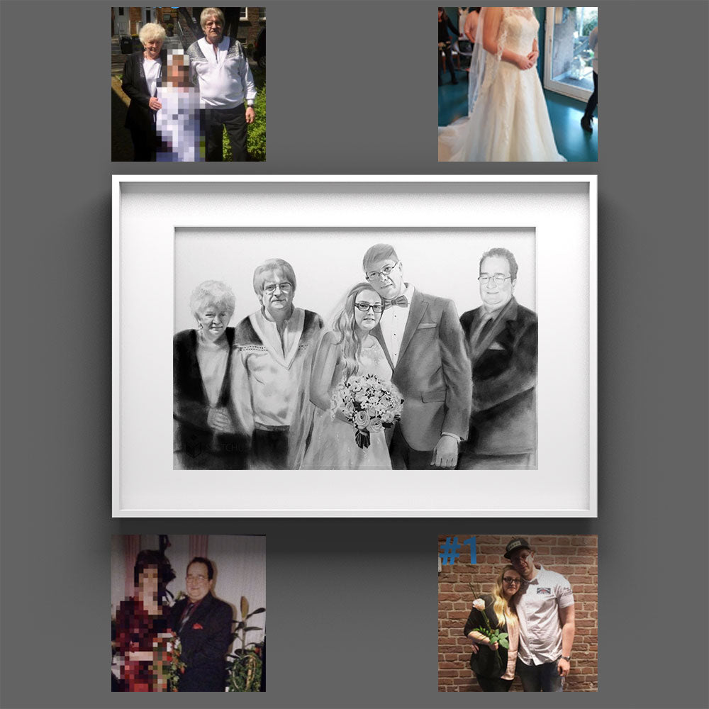 hand-drawnes HochzeitsCreate a Custom Portrait