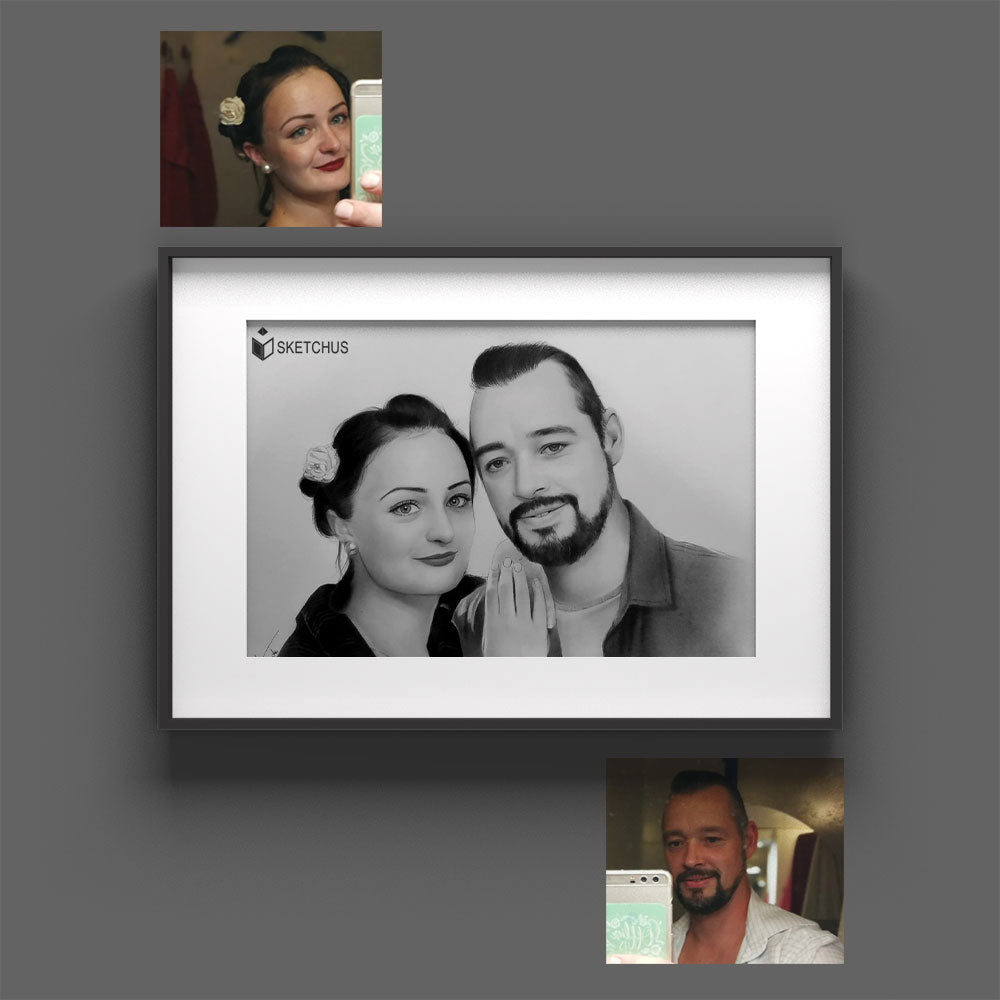 hand-drawnes HochzeitsCreate a Custom Portrait