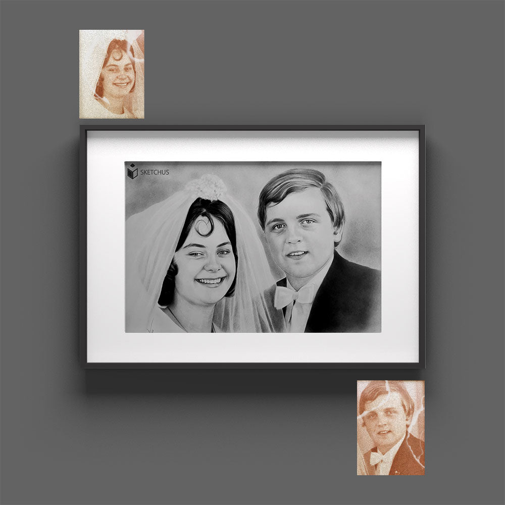 hand-drawnes HochzeitsCreate a Custom Portrait