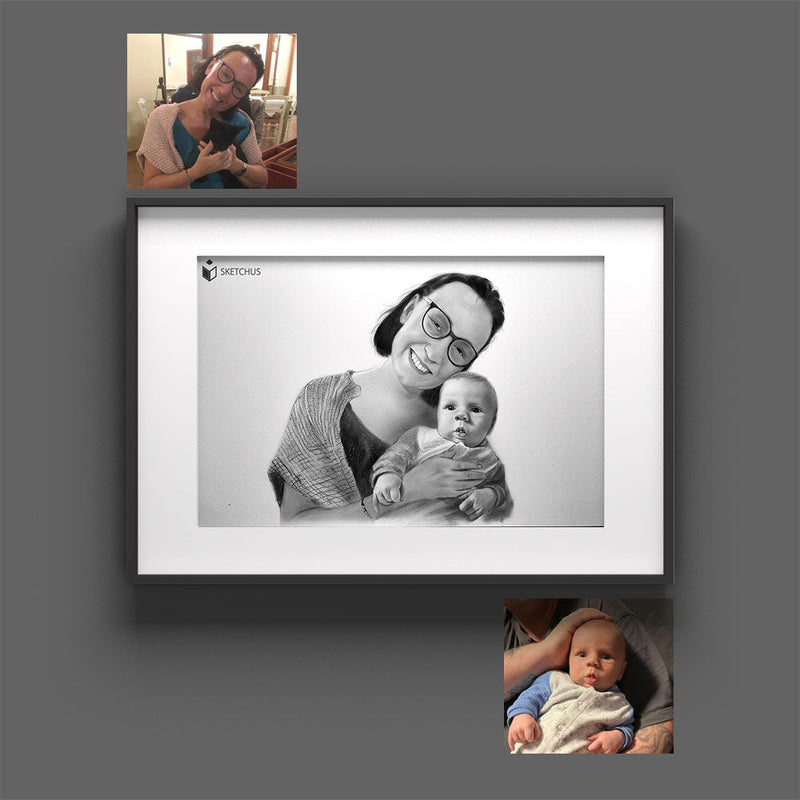 Portrait drawn from a photo Pencil Crayon Order a portrait based on a reference photo. Custom Portrait From Photo