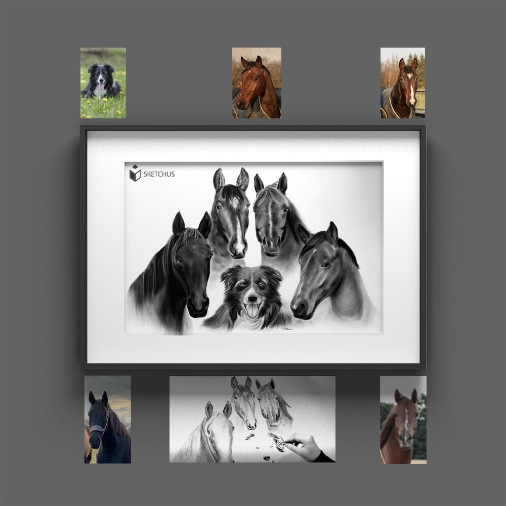 Memorial portrait by Sketchus from multiple reference photos